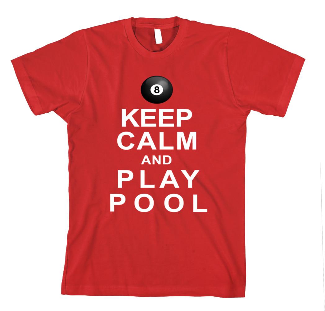 KEEP CALM AND PLAY POOL Unisex Adult T-Shirt Tee Top S