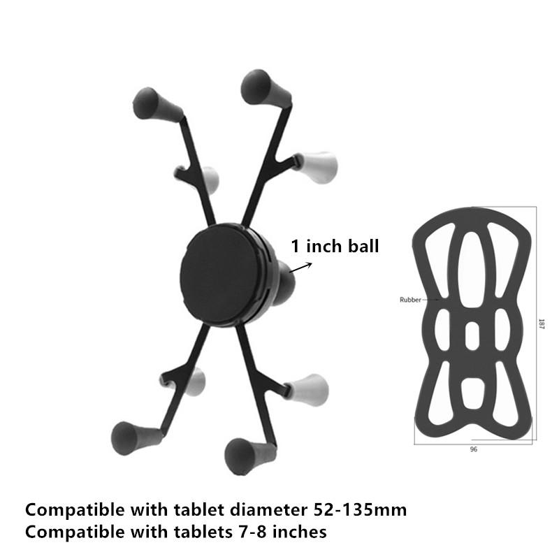 Tablet Holder with 1 or 1.5 Ball Compatible with ram mounts for 7 - 8 iPad X-grip 1pc 1 inch ball