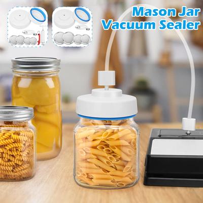 Mason Jar Vacuum Sealer Kit Portable Mason Jar Vacuum Sealing Machine Food Storage Canning Jar Sealer with Manual Air Pump Tools