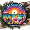 Vibrant Tropical Beach Bar Metal Art Sunset Cocktail Palm Tree Wall Decor for Pub BBQ Shop