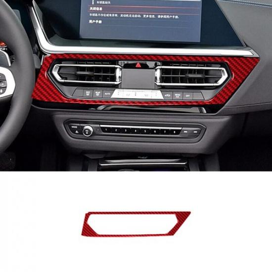 Red Carbon Fiber Car Front Center Air Vent Frame Cover For BMW Z4 G29 19-22 LHD