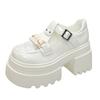 Mesh hollow platform small leather shoes women's summer 2025 new British style summer versatile with skirt breathable loafers
