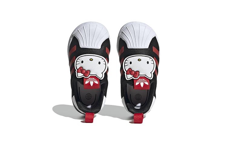 Hello Kitty x Adidas Originals SUPERSTAR 360 Abrasion Resistant Low top Baby & Toddler Shoes Black White Red HQ4091