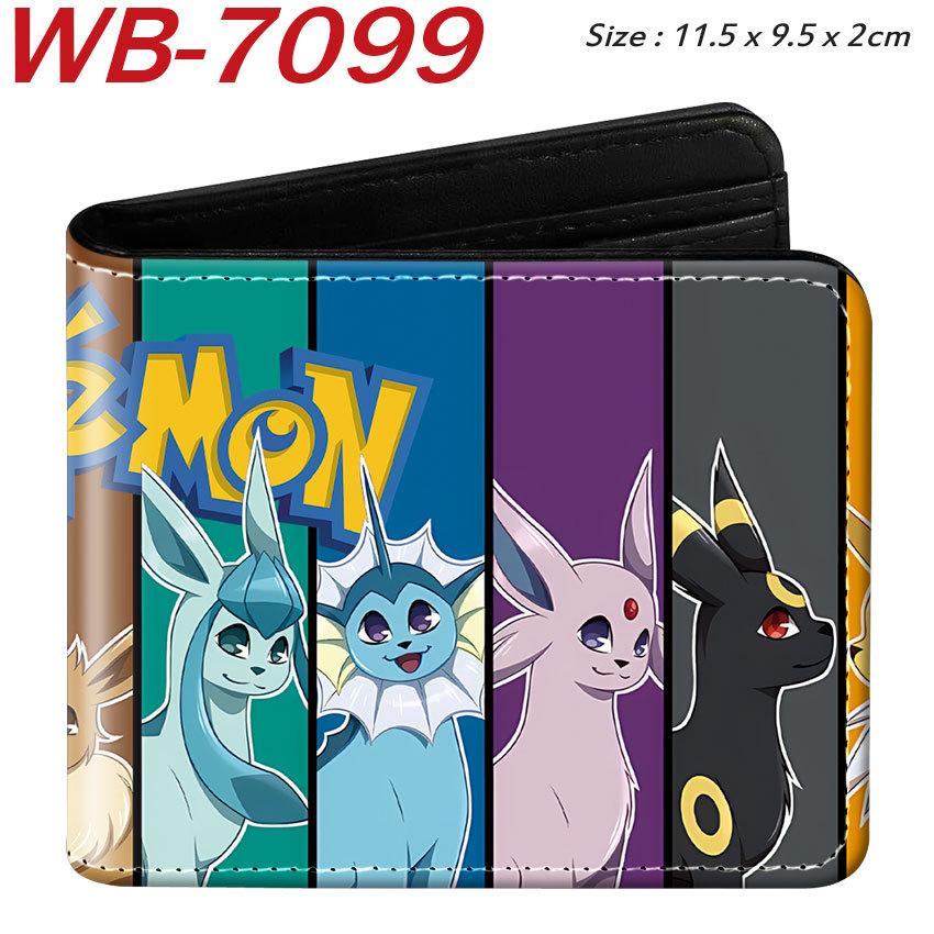 Pokemon Full Color Short Card Holder Folded Coin Purse Cute Pikachu Wallet 1pcs