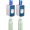 2Pcs Wall-Mounted Toothbrush Holder with Toothpaste Squeezer Strong Load-bearing Universal