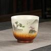 1pcs 100ml Coarse Pottery Teacup Single Cup Large Handmade  Ceramic Kung Fu Tea Set  Hand-painted Firewood Master Cup.