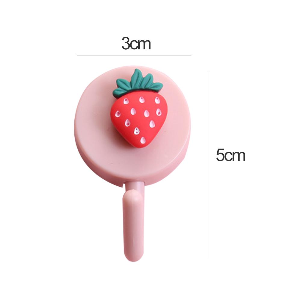 

1 шт. Симпатичные настенные крючки, держатель для ключей, подвесная пластиковая самоклеящаяся настенная вешалка в форме фруктов из мультфильма для детской комнаты, домашний декор 5x3CM