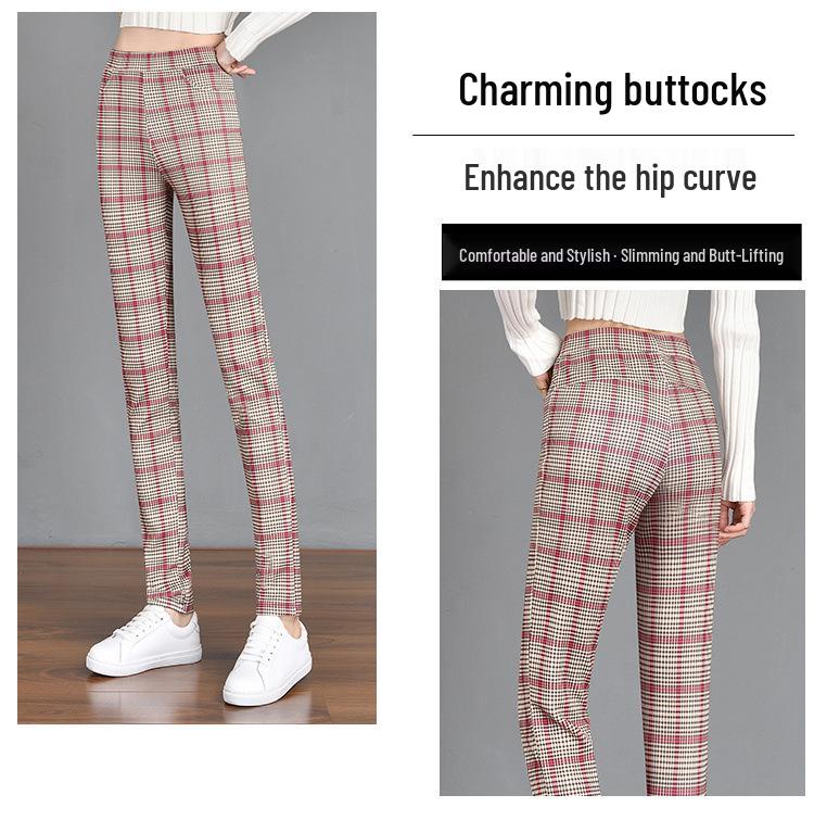 Elastische Taille Dicke Karohosen für Damen - Herbst/Winter 2025 Schlankmachender Trendiger Stil
