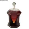 Diamond Shaped Glass Bottle with Wooden Base Thickened Glass Pitcher Flagon Decanter Hip Flasks Liquor Bottle Whiskey Bottles