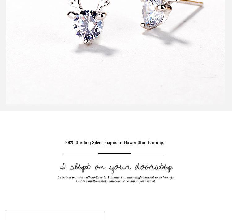 Antler Stud Earrings: S925 Sterling Silver, Sweet Mori Style, Korean Minimalist, Perfect for Christmas.