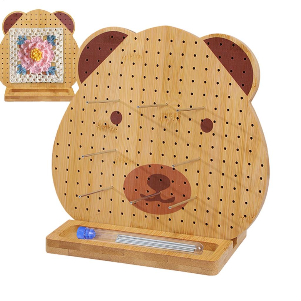 Blocking Boards For Crochet Projects Wood Bear Shape DIY Crafting Tool Handmade Crochet Blocking Board For Crocheters Knitters