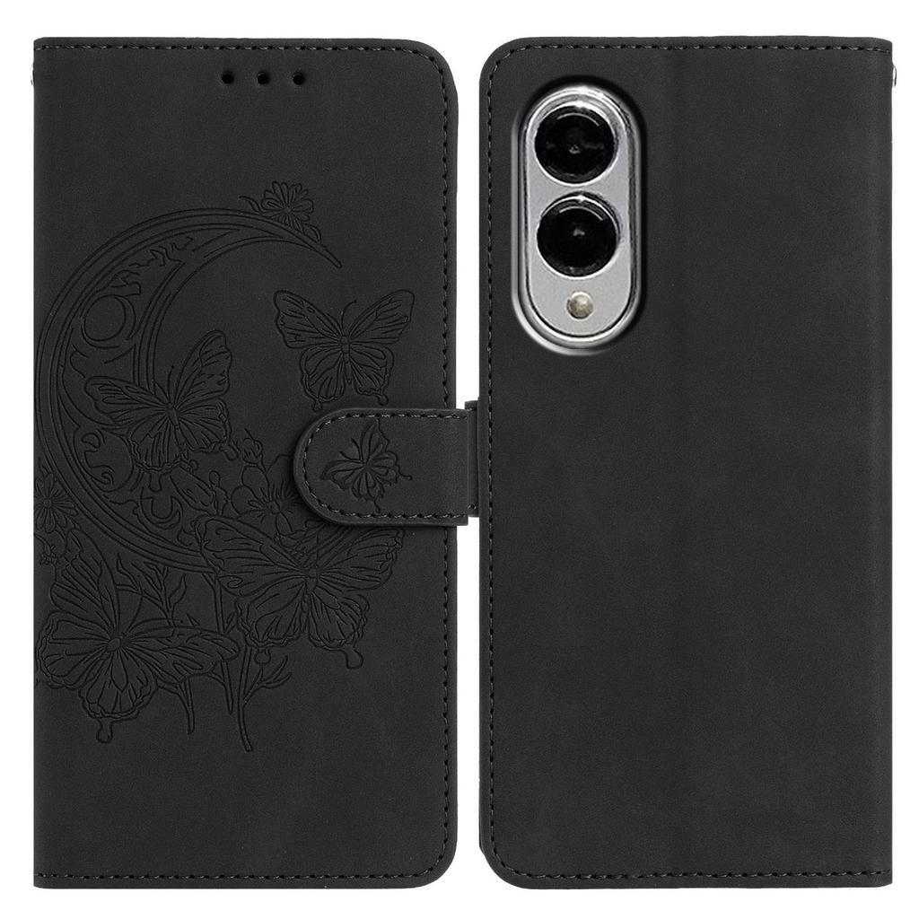 For Samsung Galaxy S25 Edge Case Butterfly Flower Imprinted PU Leather Wallet Stand Phone Cover