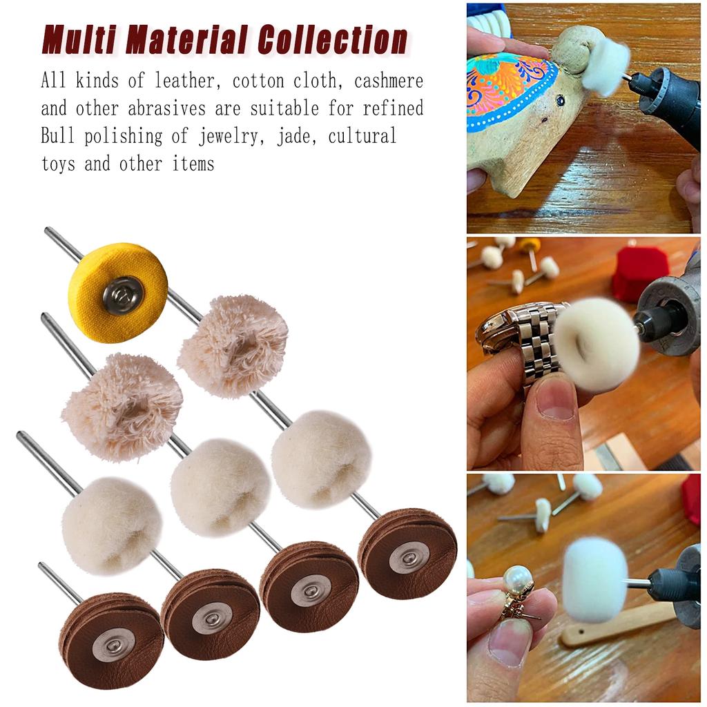 Polishing Buffing Wheel For Dremel Rotary Tool Accessories Cotton Wool Felt Jewelry Buffing Drill Kit