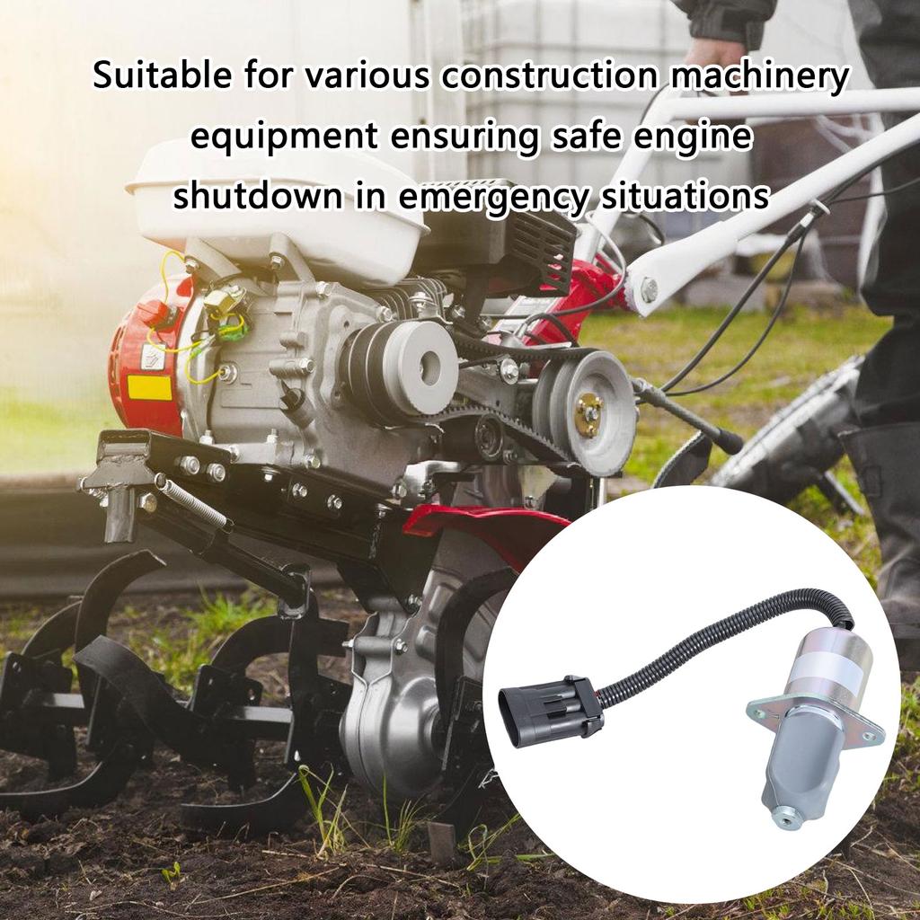 Fuel Shut Down Solenoid 6681513 12V Heavy Duty Equipment Solenoid Quick Installation for Generators easy  Assembly