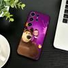 Cute M-Masha and Bears Phone Case For Samsung S26,S25,S24,S23,S22,S21,S20,Ultra,Plus,FE Black Soft Cover