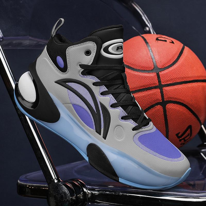 

Yushuai 17 microfiber basketball shoes for teenagers, actual combat air cushion, shock absorption and rebound, professional wear-resistant junior high 45 очистить синий