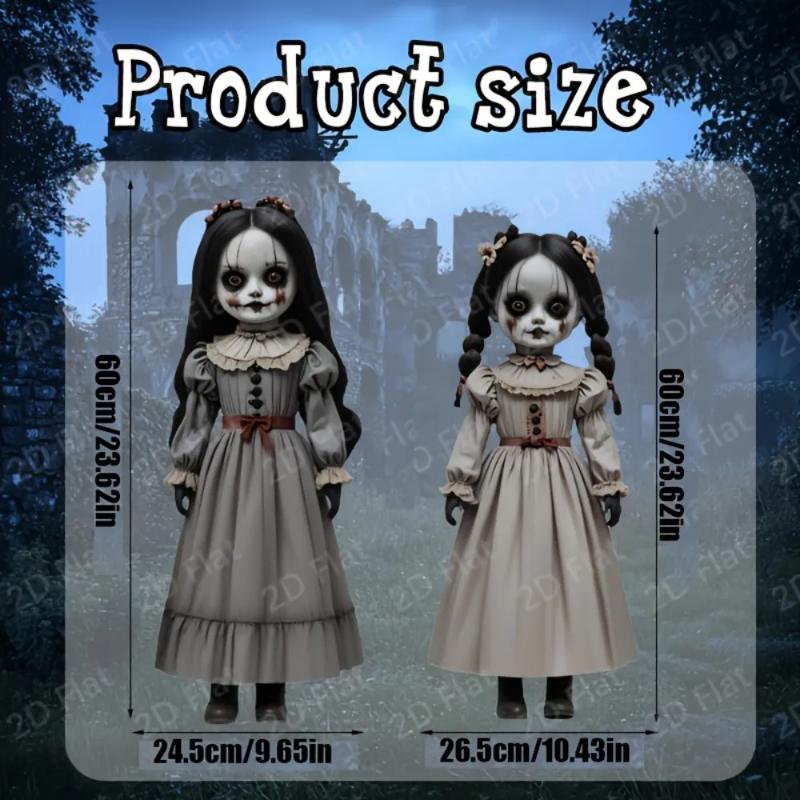 Large Halloween Horror Dolls Pattern Decorative Plate Halloween-shaped Courtyard Plastic Signs for Halloween Decorations