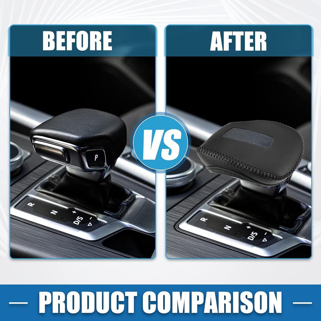 Gear Shifting Knob Cover Automatic Transmission Lever Trim for Mitsubishi Outlander PHEV GN0W GN Series 2022-2023 Faux Leather Black