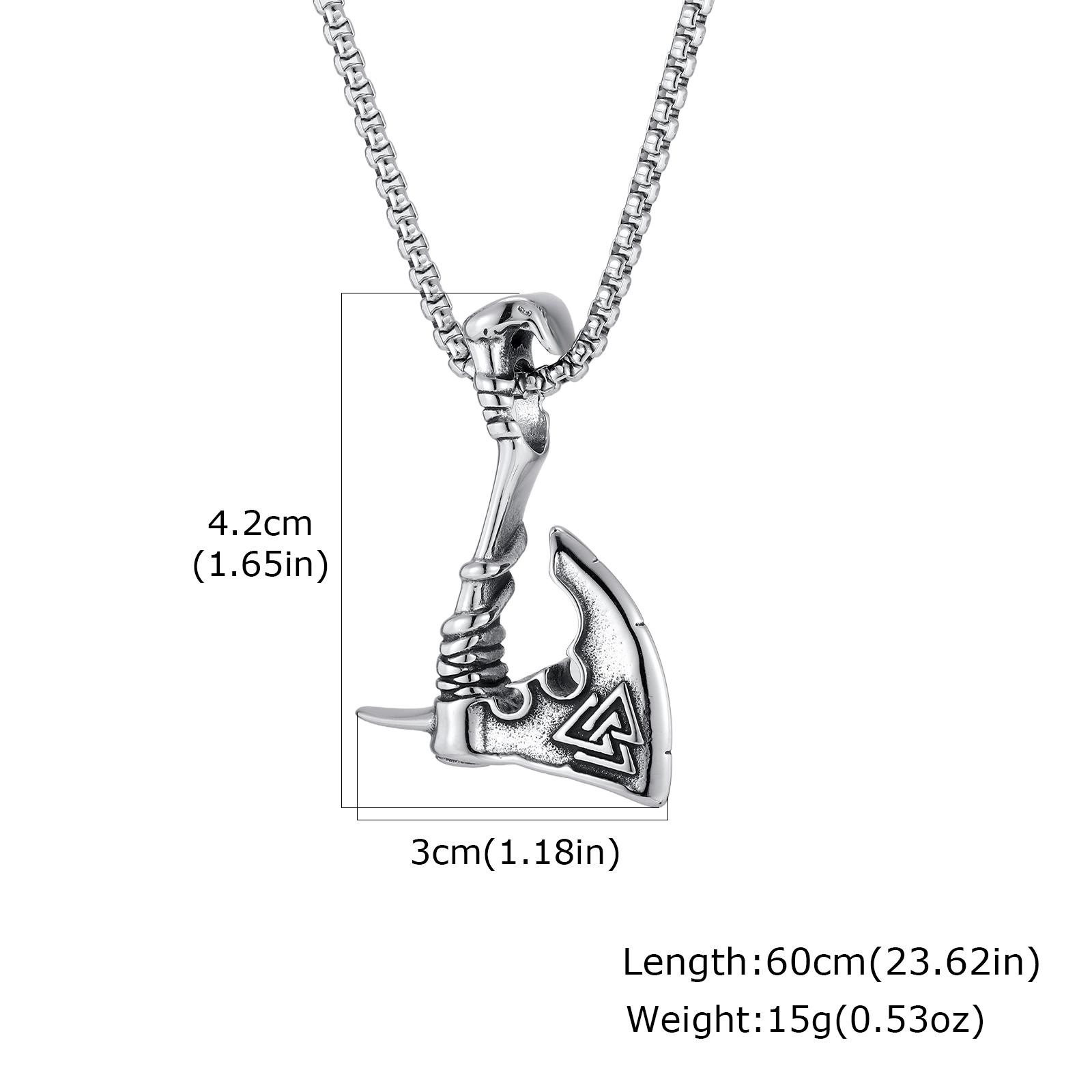 

Vintage Nordic Viking Axe Pendant Necklace for Men, Stainless Steel Punk Retro Rune Necklaces, Fashion Amulet Jewelry Gifts