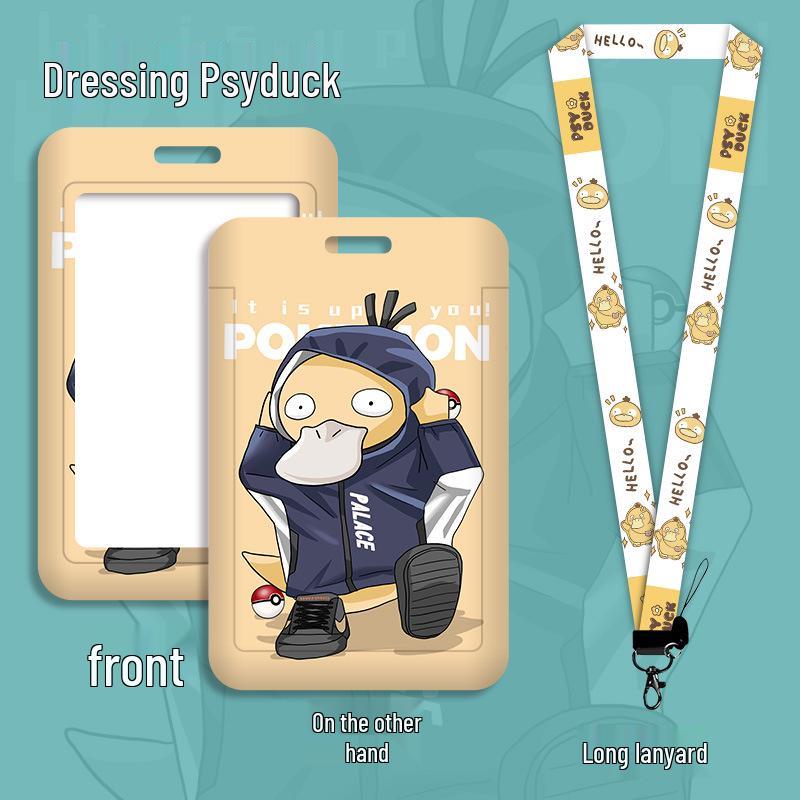 Cartoon Lanyard ID Holder for Students: School, Bus, Meal, or Work Badge