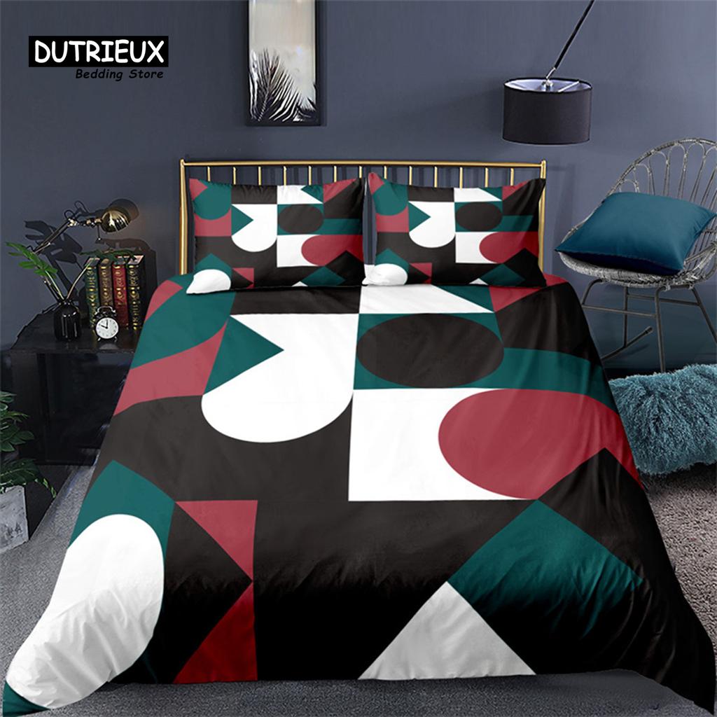 Soft Geometric Bedding Set King Queen Size Microfiber Honeycomb Pattern 3D Print Duvet Cover With Pillowcases Bedroom Decorative