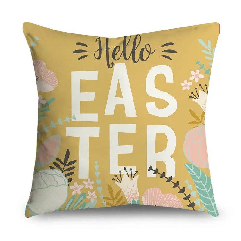 

Пасхальная декоративная наволочка с изображением счастливого пасхального кролика и яйца, наволочка для гостиной, дивана, спальни, домашнего декора 40x40cm