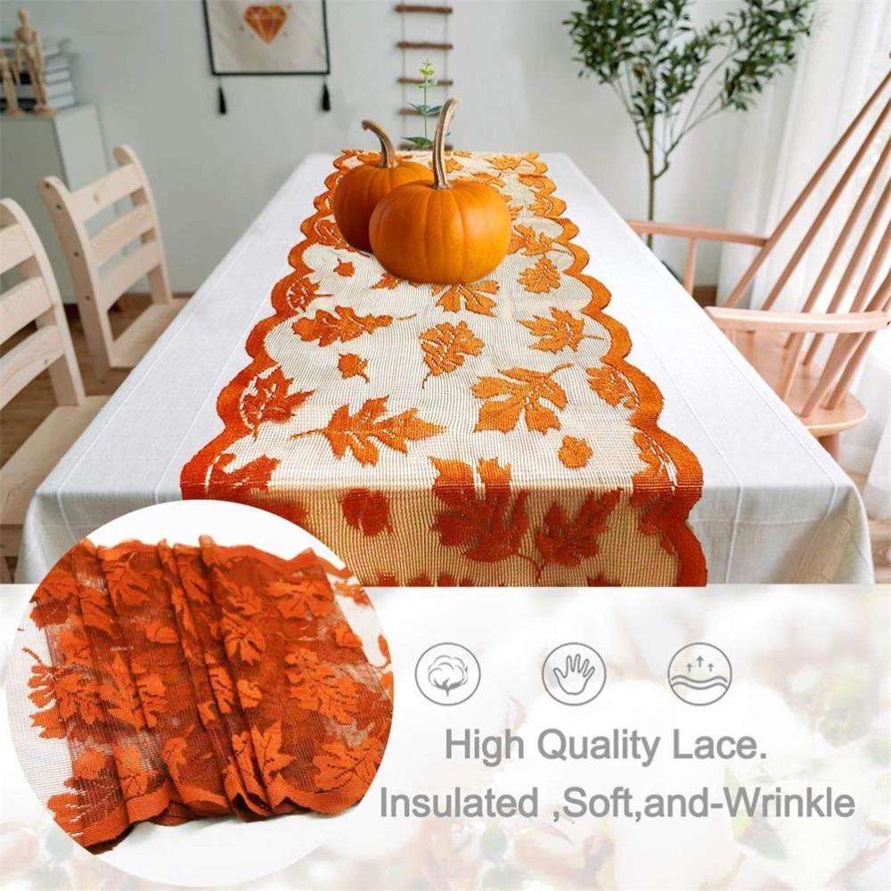 Lace Design Table Runner Maple Leaf Pattern Lace Fall Tablecloth NEW Decorative Runner Home Decor