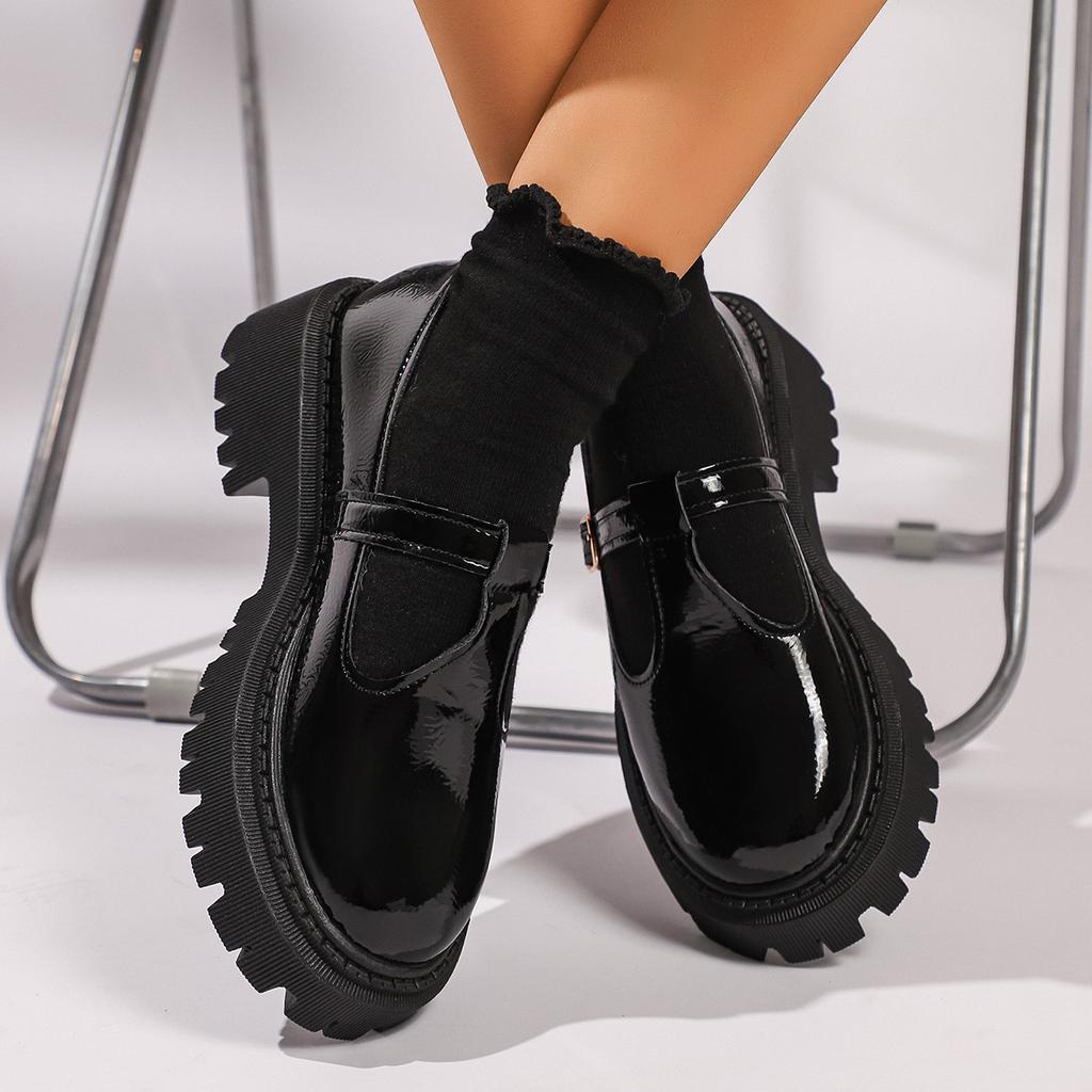 *Spring Autumn Selling Round Head Comfortable Thick Soled Single Shoes Fashionable New Elegant Anti Slip Casual Women's Shoes