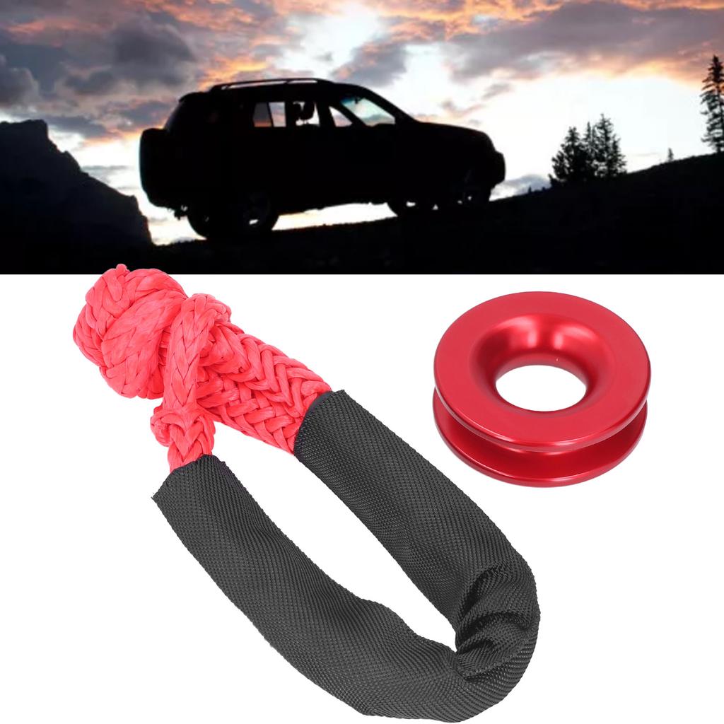 Recovery   Kit Synthetic Soft Shackle Rope Aluminium Alloy Snatch   for ATV UTV SUV Truck