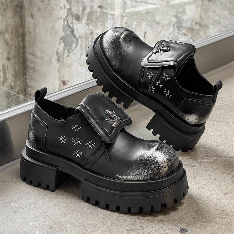 Fashion New Arrival Men Thick Bottom Oxford ShoesCasual Leather Shoes Fashion Business Formal Dress Footwear Soft Outdoor Male Sneakers