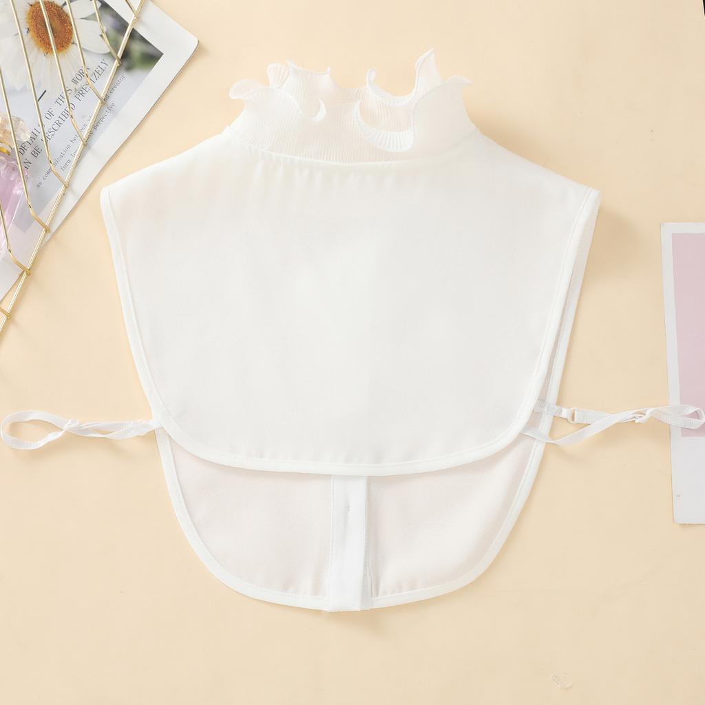Elegant Ruffle Stand Collar Stylish White Half Shirt Chiffon Dickey Collar Fashion Versatile Inside False Collar