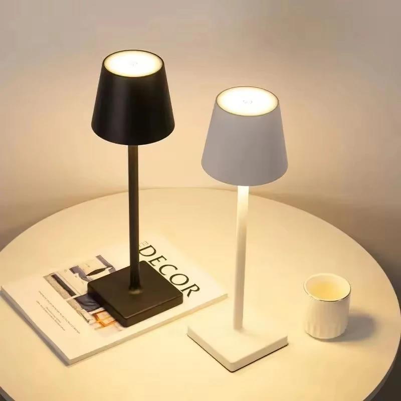 LED Desk Lamp Rechargeable Table Lamp 3 Levels Dimmable Bar Restaurant Ambiance Wireless Touch Lamps Waterproof Led Lights Back Up Lights 1