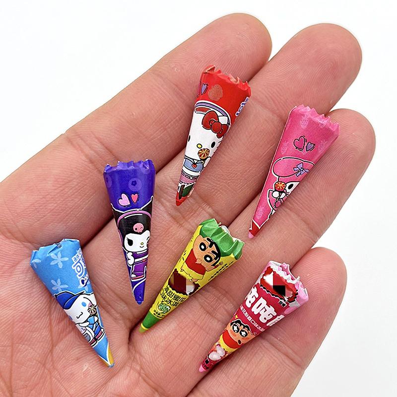 6 szt./zestaw Akcesoria Miniaturowe do Domku dla Lalek Mini Lody Symulacja Słodki Wafel Model Jedzenia Do Dekoracji Domku dla Lalek