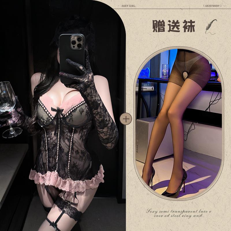 Sexy lingerie sexy lace suspender skirt pure lust temptation pajamas uniform suit