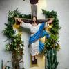 Risen Christ/The Holy Cross Perfect for Home/Prayer Room/Gifting & Decoration ( 6 X 11.5 X 18.5 Inch ) ((Blue))