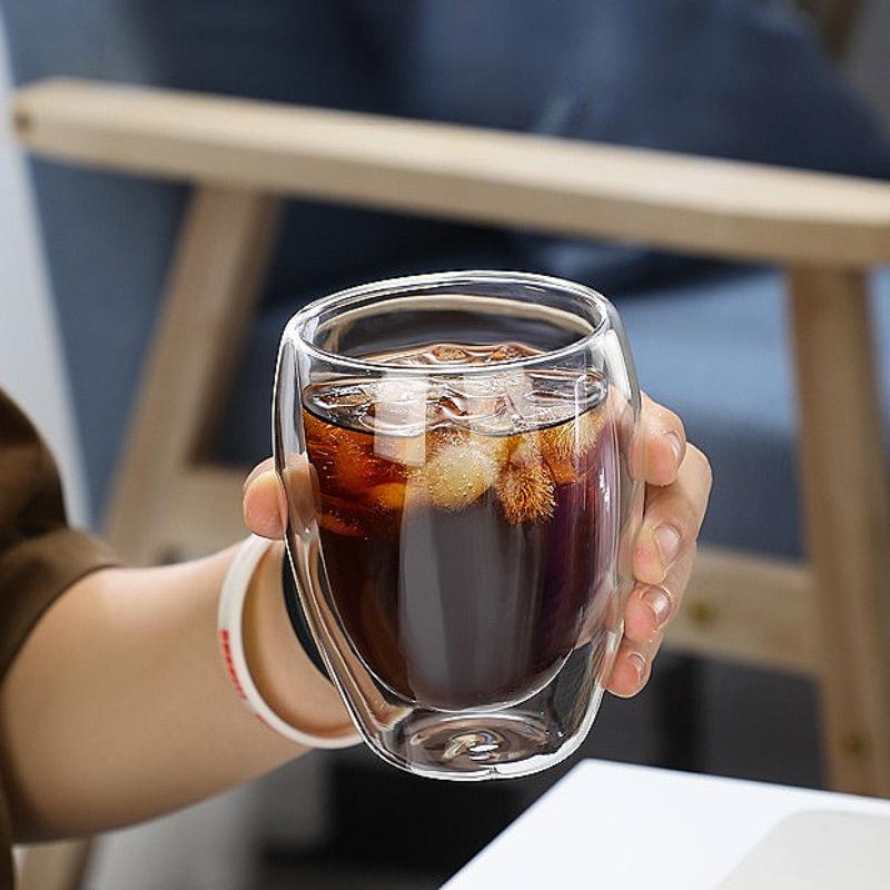 80ml/225ml/320ml Latte Coffee Cup Cocktail Glass Juice Mug Double Wall Glass Cup Heat-resisting Water Bottle Household Glassware