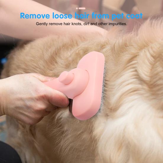Dog Grooming Brush Self Cleaning Pet Shedding Grooming Hair Slicker Massage Brush for Cats Dogs Rabbits