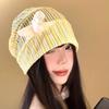 Korean Style Beanies Hat Sweet Knitted Hat Casual Flower Pullover Hat  Outdoor