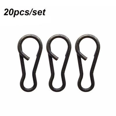 20PCS/SET New Portable Stainless Steel Durable Line Tackle B Type Fishing Hanging Snap Barrel Swivel Connector