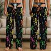 Men's Funny Halloween Print Knit Pants with Pockets, Casual Sleep Pajama Bottoms