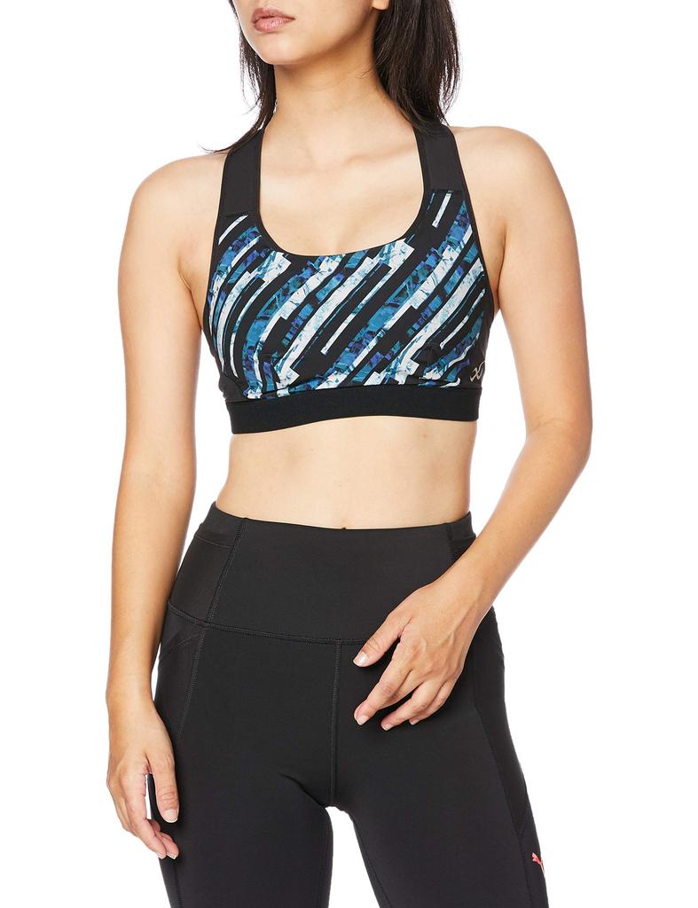 Wacoal Sports for Sizes CW-X Bra, 5-Way Support, Sweat-Wicking, Quick-Drying, Wireless, Marathons, Women's, HTY199, GR, EF/L