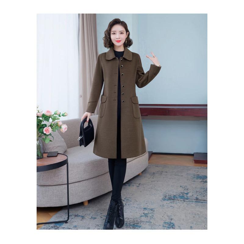 Elegant Pure Color Double Faced Wool Coat Women Slim Fit Mid Long High Quality Autumn Winter Trench Coat