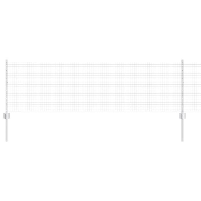 VidaXL Clôture en fil soudé avec 10 poteaux en U Argent 0,6x25 m Acier 3336355