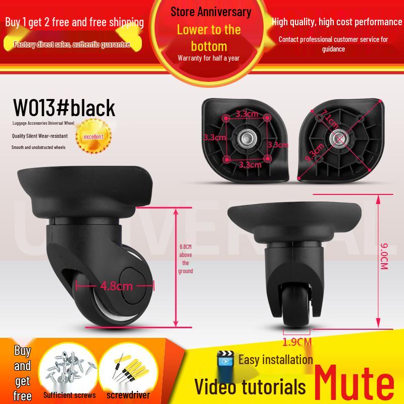 Universal Wear-Resistant Silent Luggage Wheel Replacement for Travel Suitcases