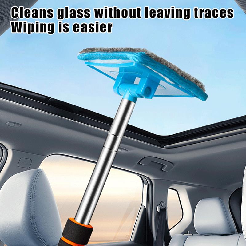 Car Window Cleaning Brush with Removable Microfiber Pad for Car Windshield Home Office Cleaning