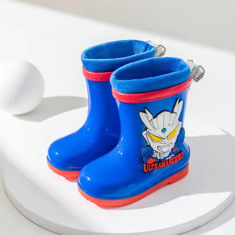 Ultraman Summer Four Seasons Children's Rain Boots Boys Cute Cartoon Overshoes Waterproof Tiga Zero Mid-Calf Water Shoes