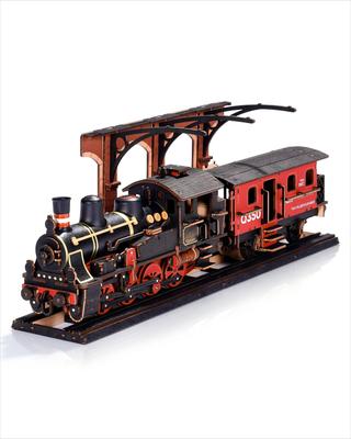 ROKR Steam Locomotive 3D Wooden Puzzle with Home Craft Kit for Home Entryway DIY No Assembly Time Educational Toy for Official Gift Decor, Decor,