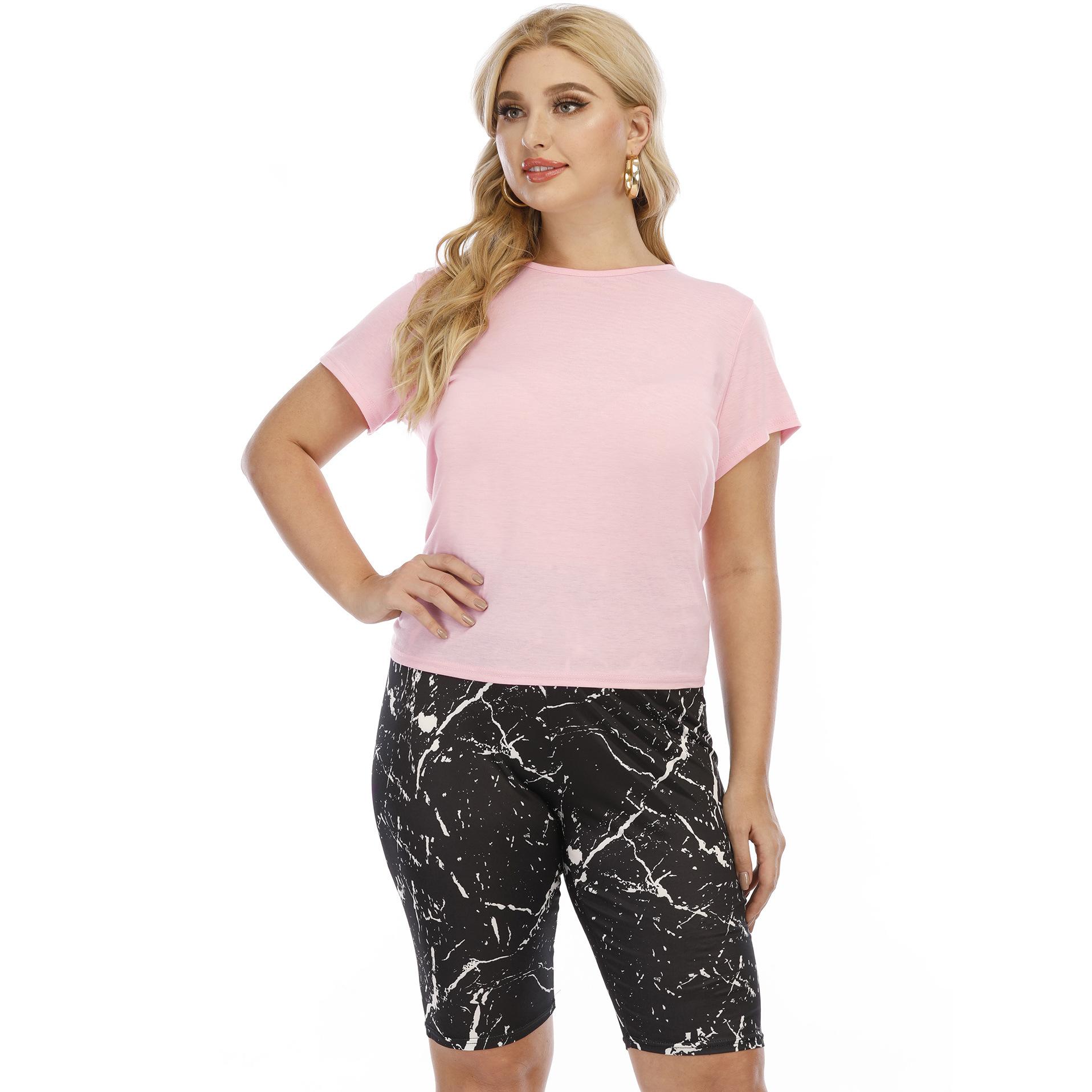 

Летняя женская футболка больших размеров, сексуальные топы с открытой спиной и галстуком-бабочкой, повседневная футболка, топы с короткими рукавами 4XL розовый