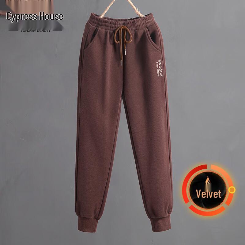 

Women s Fleece-Lined Drawstring Cuffed Casual Pants XS
