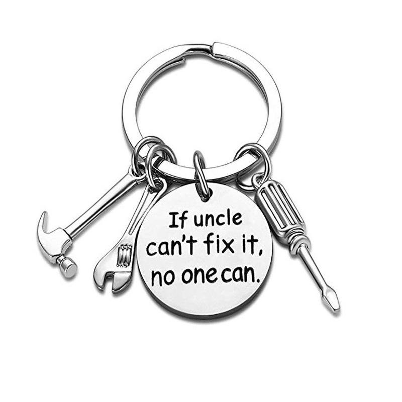 Father s Day Keychain:  If Dad Can t Fix It  Stainless Steel Tools 25MM Round